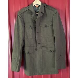 USMC Jacket Vietnam‎ Coat Vintage US Military Green Serge Wool 35R